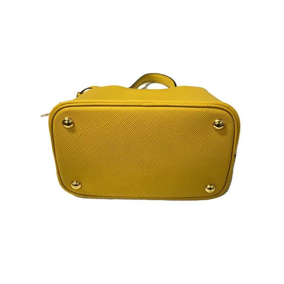 Prada Pannier Saffiano 2way Shoulder Bag Leather Yellow - Picture 4 of 6